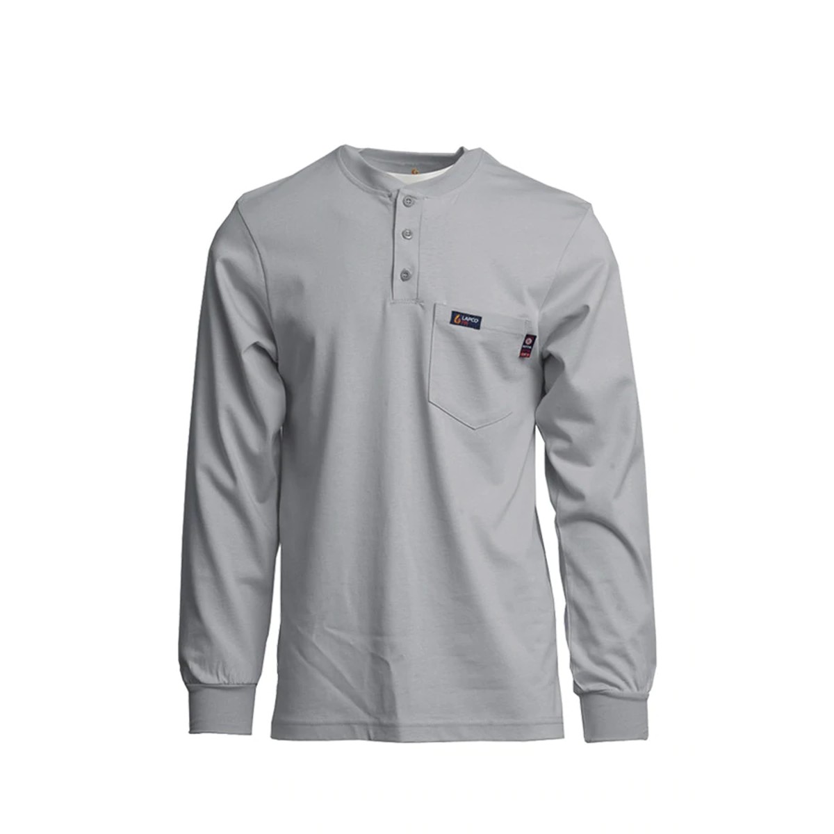 LAPCO 7 oz FR Henley Long Sleeve Shirt in Gray